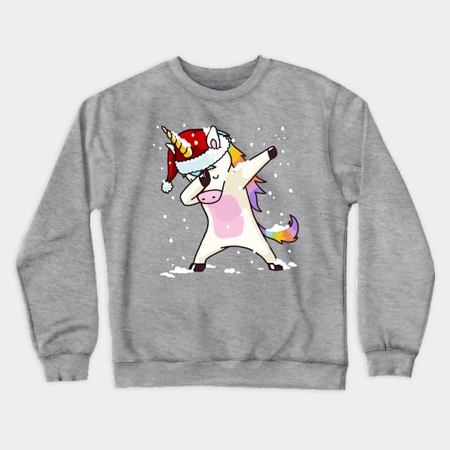 Dabbing Unicorn Shirt Hip Hop Dab Santa Hat Christmas Shirt IV Crewneck Sweatshirt by vo_maria